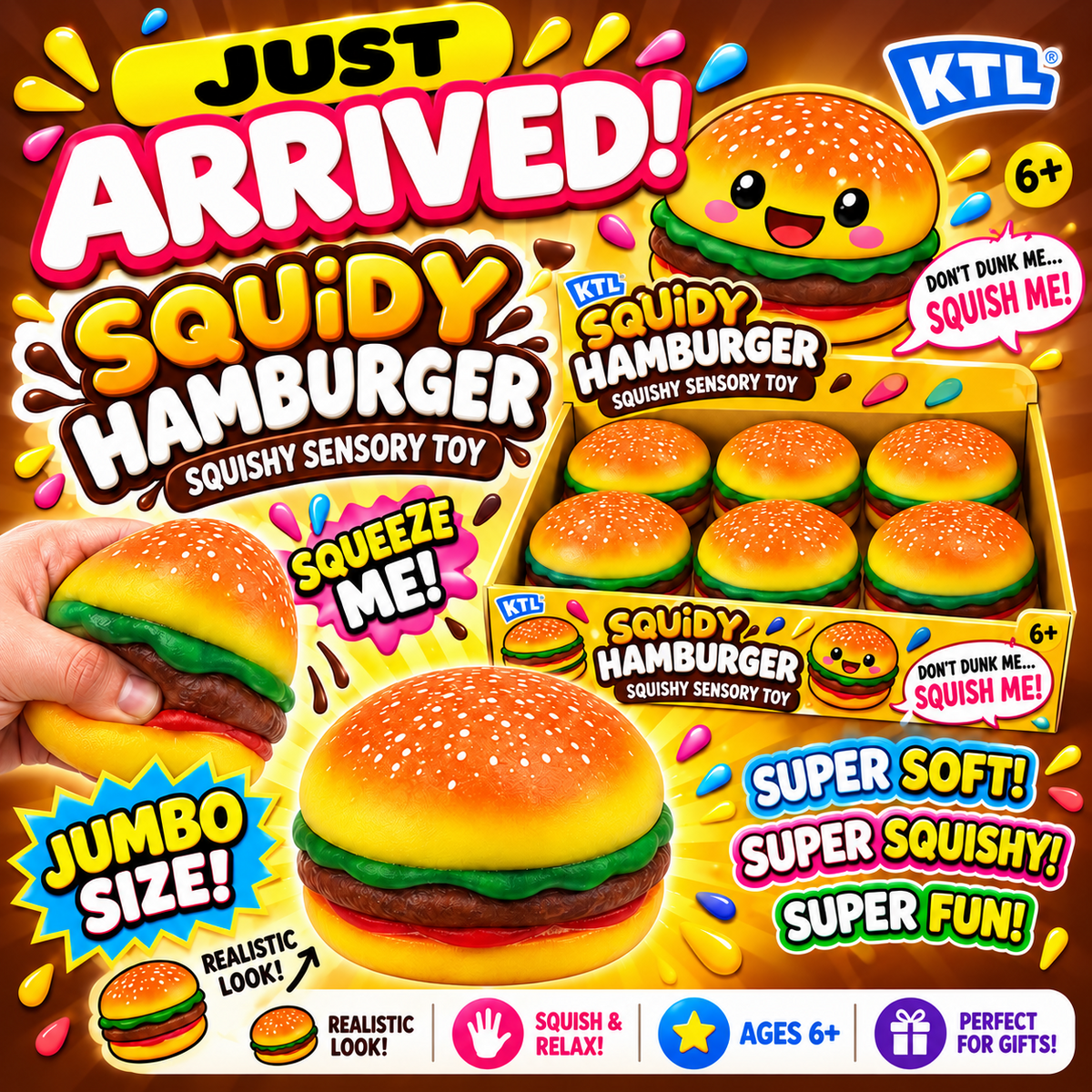 KTL Jumbo Squishy Hamburger