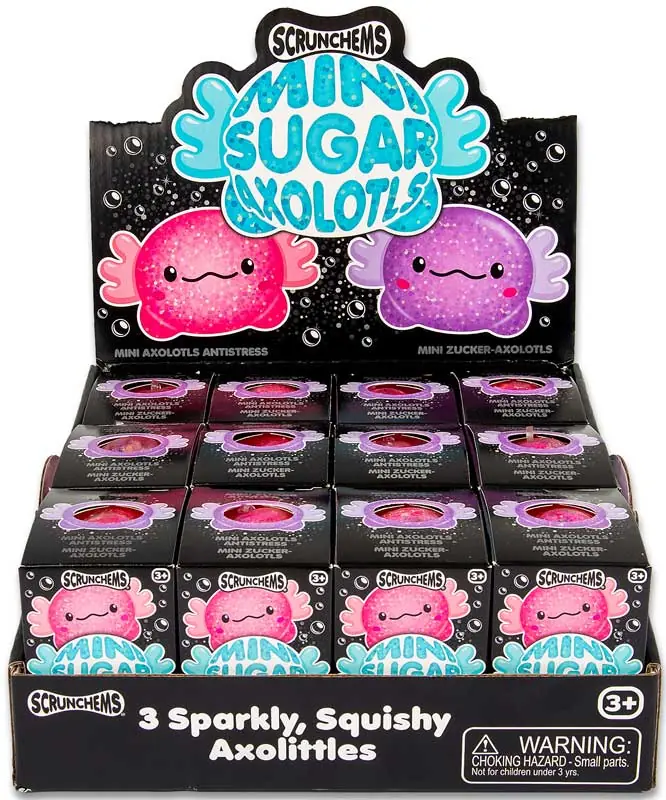 3 pack Scrunchems Mini Axolotls